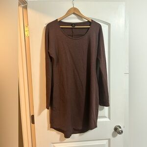Peruvian connection long sleeve tunic dress, M‎ reddish brown